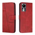 For Infinix Hot 11S NFC Stitching Calf Texture Buckle Leather Phone Case(Red) - 1