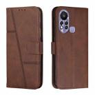 For Infinix Hot 11S with Fingerprint Hole Stitching Calf Texture Buckle Leather Phone Case(Brown) - 1