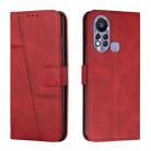 For Infinix Hot 11S with Fingerprint Hole Stitching Calf Texture Buckle Leather Phone Case(Red) - 1