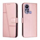 For Infinix Hot 11S with Fingerprint Hole Stitching Calf Texture Buckle Leather Phone Case(Pink) - 1