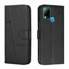 For Infinix Hot 10S / 10T / 10S NFC Stitching Calf Texture Buckle Leather Phone Case(Black) - 1