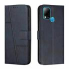 For Infinix Hot 10S / 10T / 10S NFC Stitching Calf Texture Buckle Leather Phone Case(Blue) - 1