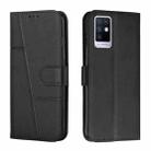 For Infinix Note 10 Stitching Calf Texture Buckle Leather Phone Case(Black) - 1