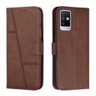 For Infinix Note 10 Stitching Calf Texture Buckle Leather Phone Case(Brown) - 1