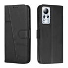 For Infinix Note 11 Stitching Calf Texture Buckle Leather Phone Case(Black) - 1