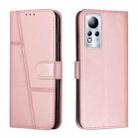 For Infinix Note 11 Stitching Calf Texture Buckle Leather Phone Case(Pink) - 1