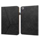 For Samsung Galaxy Tab A7 10.4 (2020) T500/T505 Solid Color Embossed Striped Leather Tablet Case(Black) - 1
