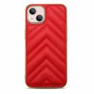 D-03 PU Leather + TPU + PC + Electroplated Phone Case For iPhone 13(Red) - 1