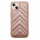 D-03 PU Leather + TPU + PC + Electroplated Phone Case For iPhone 13 Pro(Rose Gold) - 1