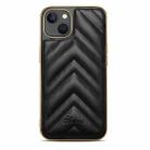 D-03 PU Leather + TPU + PC + Electroplated Phone Case For iPhone 13 Pro(Black) - 1