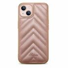 D-03 PU Leather + TPU + PC + Electroplated Phone Case For iPhone 13 Pro Max(Rose Gold) - 1