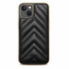 For iPhone 13 Pro Max D-03 PU Leather + TPU + PC + Electroplated Phone Case (Black) - 1