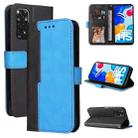 For Xiaomi Redmi Note 11 4G International/11S 4G International Stitching-Color PU Leather Phone Case(Blue) - 1