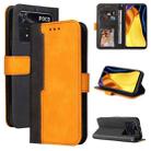 For Xiaomi Poco M4 Pro 4G Stitching-Color PU Leather Phone Case(Orange) - 1