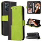 For OPPO Realme 9i/A36 4G/A76 4G Overseas Version Stitching-Color PU Leather Phone Case(Green) - 1