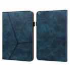 Solid Color Embossed Striped Smart Leather Case For iPad 10.2 2019 / Pro 10.5 inch(Blue) - 1