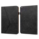 Solid Color Embossed Striped Smart Leather Case For iPad 10.2 2019 / Pro 10.5 inch(Black) - 1