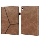 Solid Color Embossed Striped Smart Leather Case For iPad Air 2022 / Air 2020 10.9(Brown) - 1