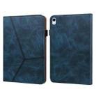 Solid Color Embossed Striped Smart Leather Case For iPad Air 2022 / Air 2020 10.9(Blue) - 1