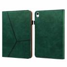 Solid Color Embossed Striped Smart Leather Case For iPad Air 2022 / Air 2020 10.9(Green) - 1