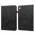 Solid Color Embossed Striped Smart Leather Case For iPad Air 2022 / Air 2020 10.9(Black) - 1
