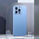 For iPhone 13 Metal Lens Liquid Silicone Phone Case(Blue) - 1