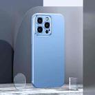 For iPhone 13 Pro Max Metal Lens Liquid Silicone Phone Case (Blue) - 1