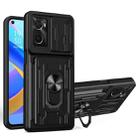 For OPPO Realme 9i / A36 / A76 Sliding Camshield Card Phone Case(Black) - 1