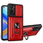 For OPPO Realme 9i / A36 / A76 Sliding Camshield Card Phone Case(Red) - 1