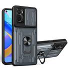 For OPPO Realme 9i / A36 / A76 Sliding Camshield Card Phone Case(Grey) - 1