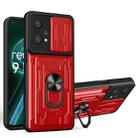 For OPPO Realme 9 Pro Sliding Camshield Card Phone Case(Red) - 1