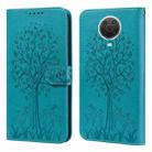 For Nokia G20 / G10 / 6.3 Tree & Deer Pattern Pressed Flip Leather Phone Case(Blue) - 1