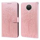 For Nokia G20 / G10 / 6.3 Tree & Deer Pattern Pressed Flip Leather Phone Case(Pink) - 1