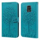 For Xiaomi Redmi Note 10 Lite Tree & Deer Pattern Pressed Flip Leather Phone Case(Blue) - 1