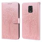 For Xiaomi Redmi Note 10 Lite Tree & Deer Pattern Pressed Flip Leather Phone Case(Pink) - 1