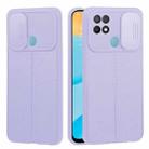 For OPPO A15 / A15s Litchi Texture Sliding Camshield TPU Phone Case(Light Purple) - 1
