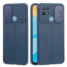 For OPPO A15 / A15s Litchi Texture Sliding Camshield TPU Phone Case(Blue) - 1