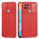 For OPPO A15 / A15s Litchi Texture Sliding Camshield TPU Phone Case(Red) - 1