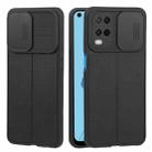 For OPPO A54 4G Litchi Texture Sliding Camshield TPU Phone Case(Black) - 1