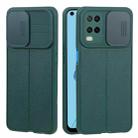 For OPPO A54 4G Litchi Texture Sliding Camshield TPU Phone Case(Dark Green) - 1