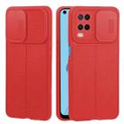 For OPPO A54 4G Litchi Texture Sliding Camshield TPU Phone Case(Red) - 1