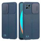 For OPPO Realme C11 / C20 Litchi Texture Sliding Camshield TPU Phone Case(Blue) - 1