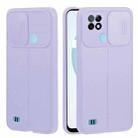 For OPPO Realme C21 Litchi Texture Sliding Camshield TPU Phone Case(Light Purple) - 1