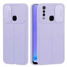 For vivo Y17 Litchi Texture Sliding Camshield TPU Phone Case(Light Purple) - 1