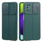 For Samsung Galaxy A52 5G / 4G Litchi Texture Sliding Camshield TPU Phone Case(Dark Green) - 1