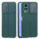 For vivo Y31 2021 / Y20i / Y20s / Y11s / Y12s Litchi Texture Sliding Camshield TPU Phone Case(Dark Green) - 1