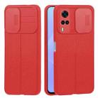 For vivo Y31 2021 / Y20i / Y20s / Y11s / Y12s Litchi Texture Sliding Camshield TPU Phone Case(Red) - 1