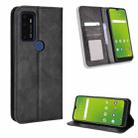 For Cricket Dream 5G / AT&T Radiant Max 5 Magnetic Buckle Retro Texture Leather Phone Case(Black) - 1