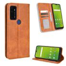 For Cricket Dream 5G / AT&T Radiant Max 5 Magnetic Buckle Retro Texture Leather Phone Case(Brown) - 1