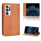 For OPPO Find N Magnetic Buckle Retro Texture Leather Phone Case(Brown) - 1